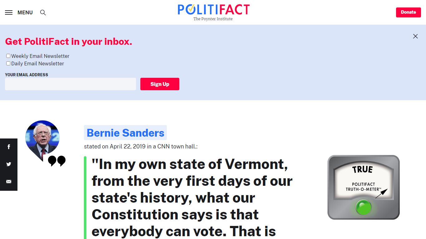 PolitiFact | Bernie Sanders set off a firestorm over prisoners voting ...