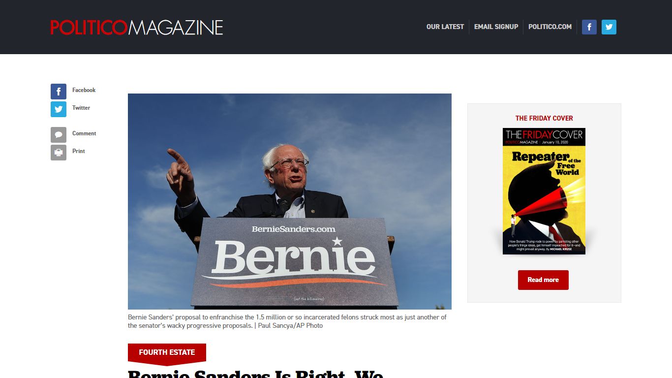 Bernie Sanders Is Right. We Should Let Prisoners Vote.